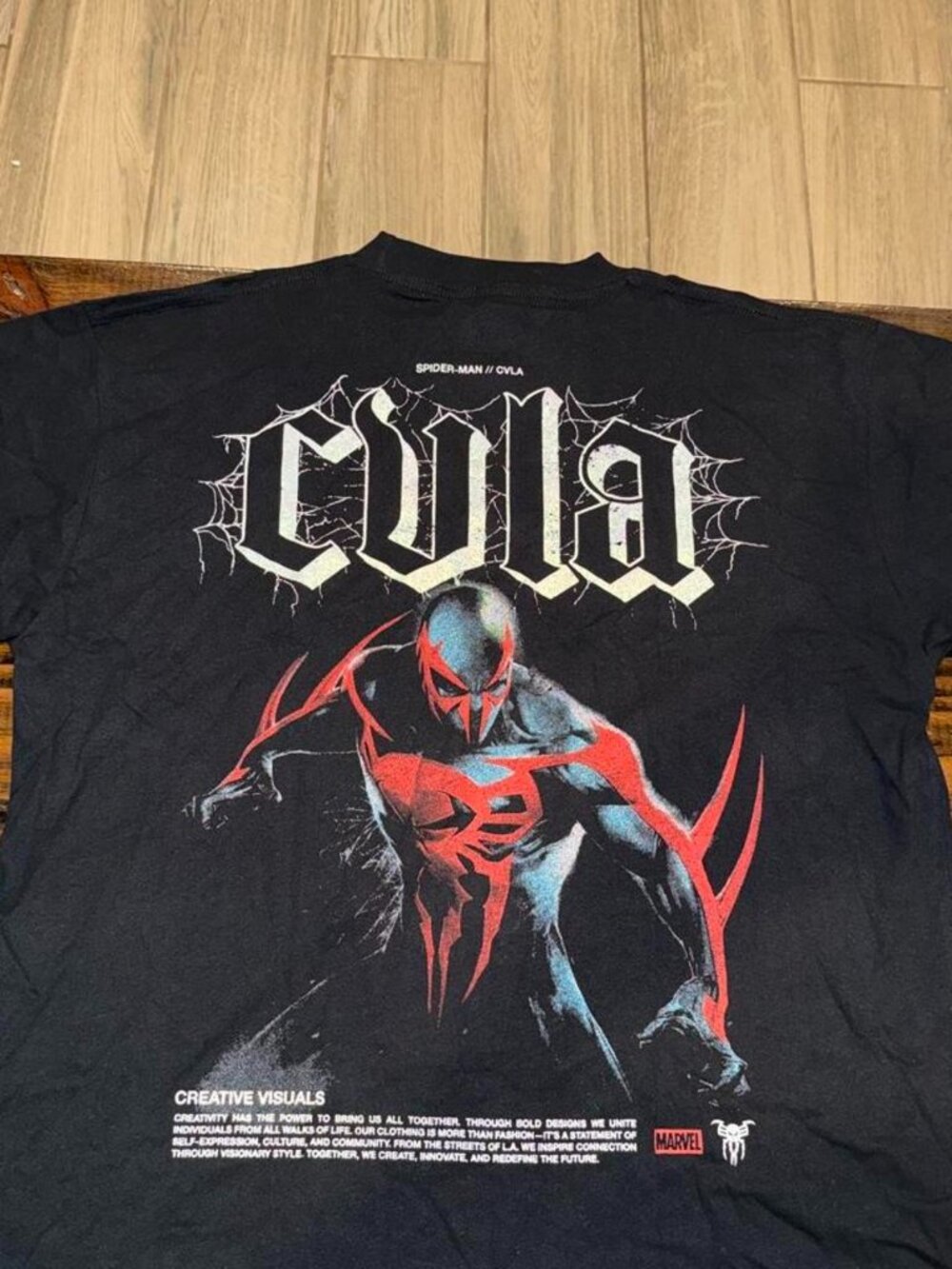 CVLA x Marvel Spider-Man with Embroidered CVLA symbol, Cotton T-Shirt. Brand new